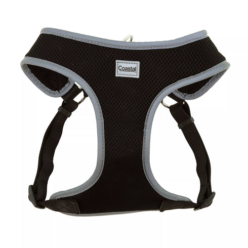 Costal Comfort Soft Reflective Wrapping Adjustable Dog Harness - Large 1" x 28-36" - 50-80lbs - Black